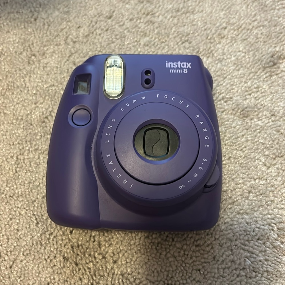 purple polaroid camera